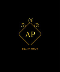 Obraz premium AP Letter Logo Design. Creative Initials Letter Concept. AP Icon Design