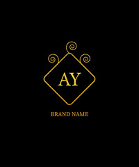 AY Letter Logo Design. Creative Initials Letter Concept. AY Icon Design