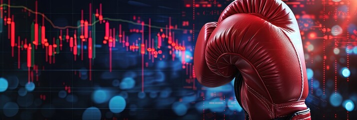 Sports betting concept with charts and graphs showing wins, losses, and odds with boxing, MMA, and kickboxing equipment