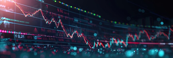 Stock market investment and sports betting concept with charts and graphs showing wins, losses, and odds with equipment