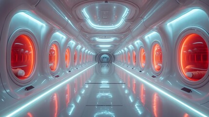 宇宙船内の風景,Generative AI AI画像