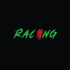Racing colorful text logo design