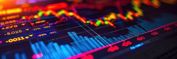 Stock market investment and sports betting concept with charts and graphs showing wins, losses, and odds with equipment