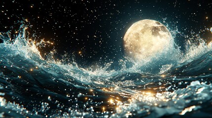 Moonlight Serenade on Seashore