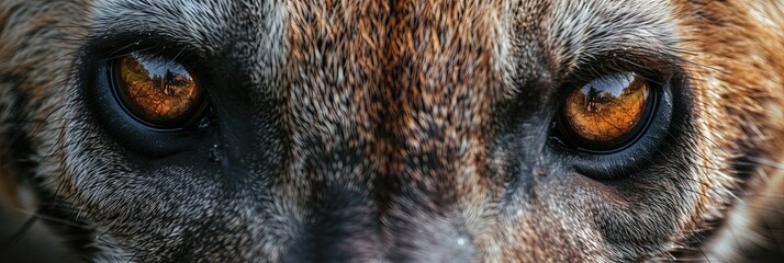 Closeup of hyena eyes. Animal photograph made with generative AI