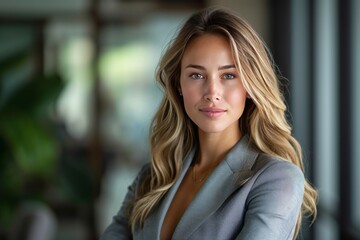 Corporate Business Photography of a Trailblazing Business Woman Revolutionizing Her Industry with a Blend of Innovation and Elegance, Generative AI