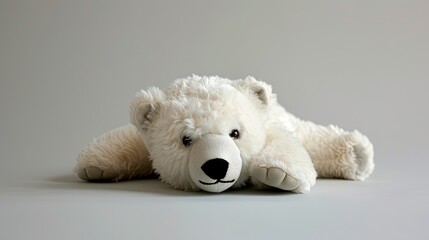Polar Bear Stuffed animal in soft furry plush. Cute and adorable animal toy.