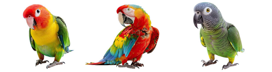 Obraz premium Collection of PNG. Parrot isolated on a transparent background.