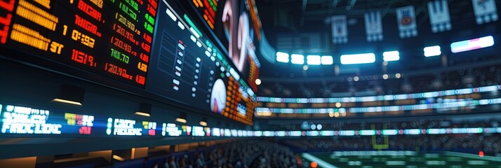 Sports betting and gambling concept with data and charts