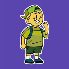 little boy smiling cartoon illustration