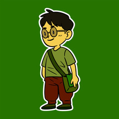 little boy smiling cartoon illustration