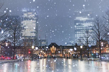 Foto op Plexiglas 雪の東京駅 © 景東 詹