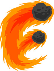 Comet Letter Alphabet Vector E