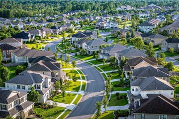 bird's eye view of a gated community