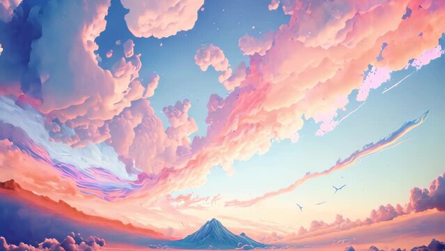 Watercolor style of sky sweet pastel color background.