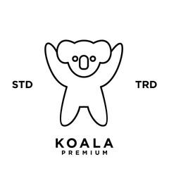 Koala outline logo icon. Australian animal for web and design template