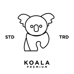 Koala outline logo icon. Australian animal for web and design template