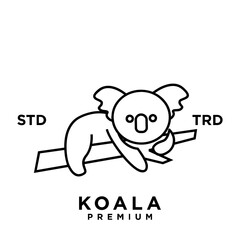 Koala outline logo icon. Australian animal for web and design template