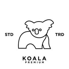 Koala outline logo icon. Australian animal for web and design template