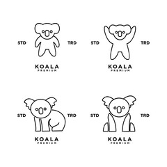 Koala outline logo icon. Australian animal for web and design template