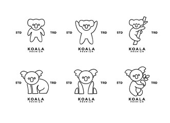 Koala outline logo icon. Australian animal for web and design template