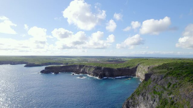 Grandie Vigie cliffs of Guadeloupe, aerial drone view