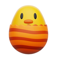 Easter Egg 3D Rendering Icon Isolated Transparent Background