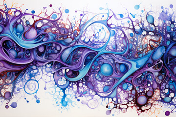 bizarre organic flowing lines. fantastical otherworldly visions, purple and blue swirls. intricate underwater worlds. psychedelic art bubbles, spirals and bubbles. neurography.