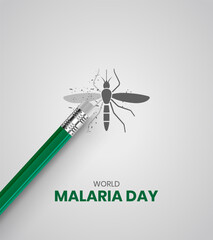 World Malaria Day, Malaria day creative design for social media post. 3D Illustration