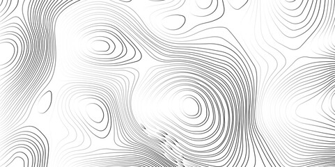 Abstract wavy topographic map. Abstract wavy and curved lines background. Abstract geometric topographic contour map background.