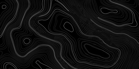 Abstract wavy topographic map. Abstract wavy and curved lines background. Abstract geometric topographic contour map background.