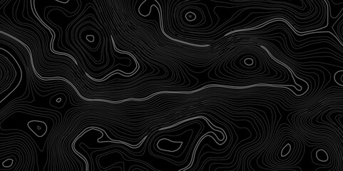 Abstract wavy topographic map. Abstract wavy and curved lines background. Abstract geometric topographic contour map background.
