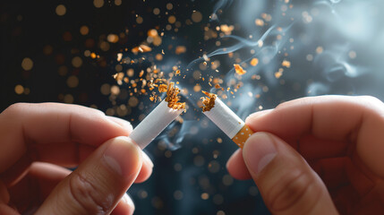 cigarette breaking in half