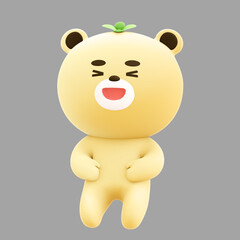 Naklejka premium 다양한 표정의 곰캐릭터(a bear character with a rich expression)