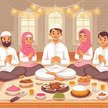 ramadan iftar illustration
