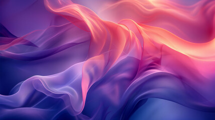 Obraz premium Elevate your space with a purple and blue abstract wallpaper, featuring smooth lines and a sabattier filter.