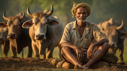 Fototapeta premium Harvesting Dreams by Portraits of Indian, Bangladeshi, South Asian Farmers