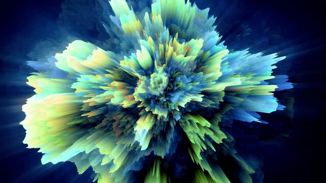 Abstract 3D loop of fractal turbulence. Pixel sorting. Glitch art.