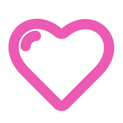 Valentine icon in line style with pink color