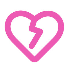 Valentine icon in line style with pink color