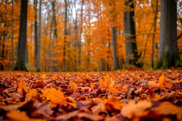 Fototapeta premium autumn leaves in the forest