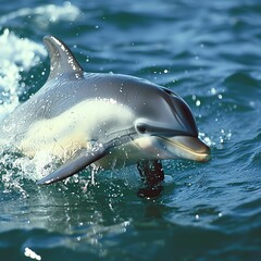 Dolphin Elegantly Leaping Above Sea Surface