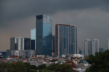 Tall buildings with blue skies in Jakarta