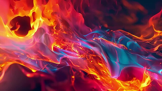 With its bold and dynamic portrayal of fiery synth waves this abstract imagery incites a sense of excitement and exhilaration immersing viewers in an otherworldly realm of