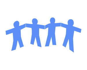 Chain of people. Paper human doll