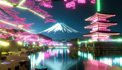 Futuristic image of Japan