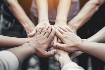 teamwork strength people hands success meeting