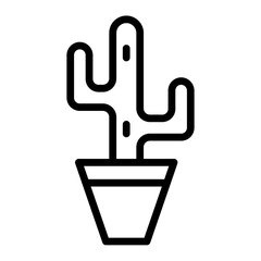 Cactus Vector Line Icon