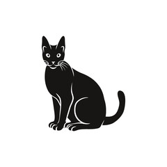 Siamese cat vector silhouette