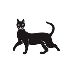 Siamese cat vector silhouette